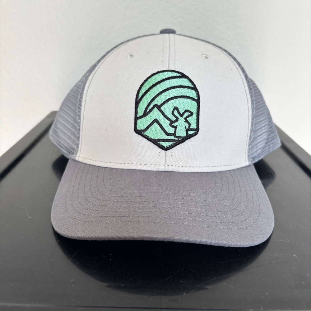 Dutch Bros Cap Snapback Gray Green Windmill Patch Mesh Adjustable Baseball NWOT
